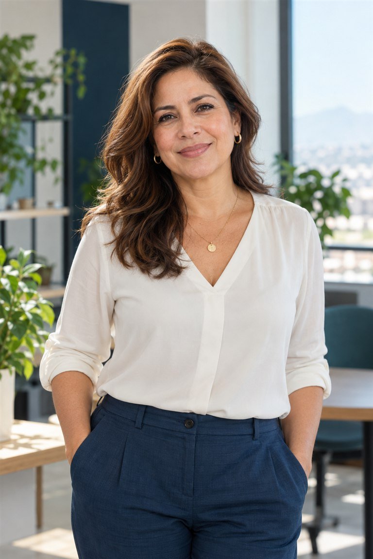 Retrato ilustrativo de una mujer adulta
